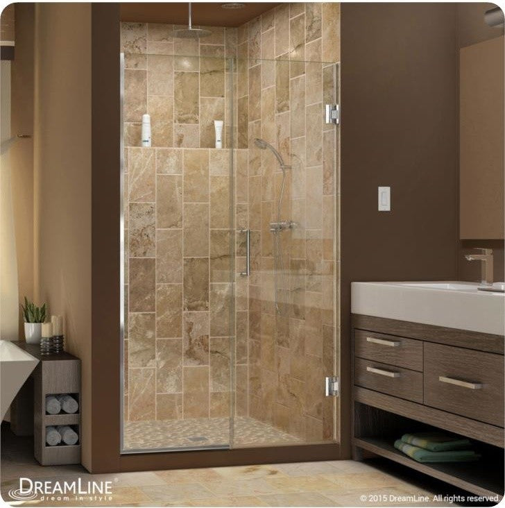 DreamLine Unidoor Plus 57.5" to 58"x72" Hinged Shower Door, Brushed Nickel
