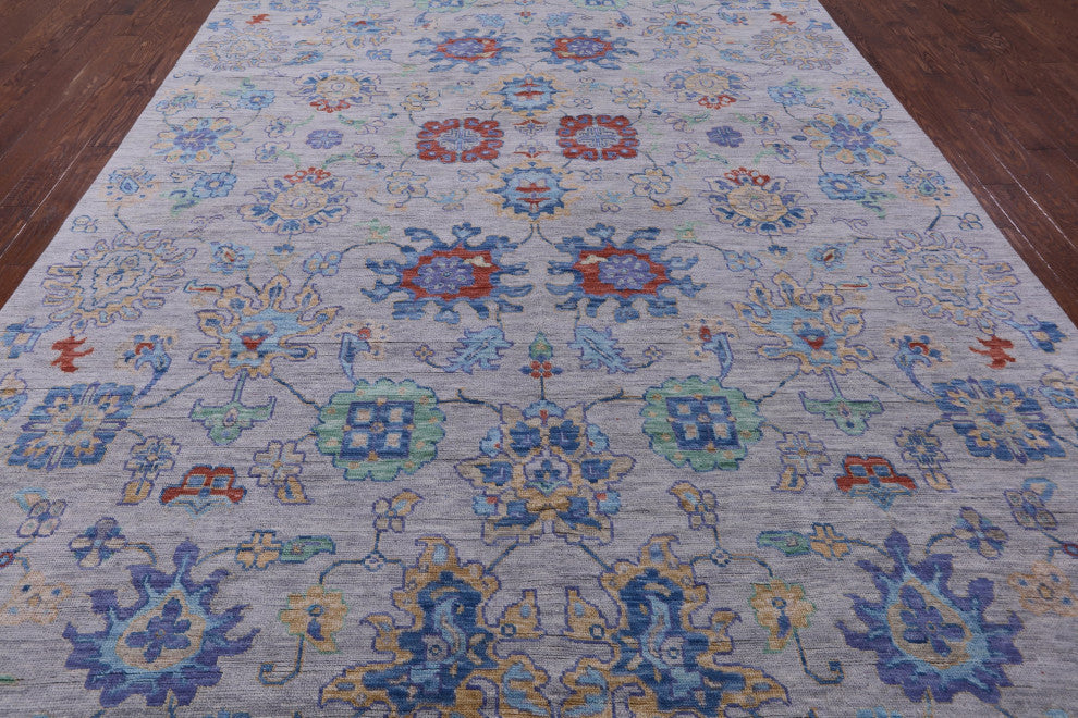 9' 10" X 13' 9" Turkish Oushak Hand Knotted Wool Rug - Q13475