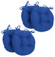 16" Solid Twill Round Tufted Chair Cushions, Set of 4, Royal Blue