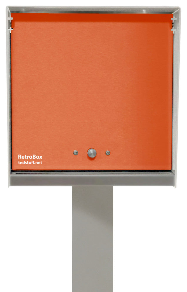 The RetroBox with Locking doors. Modern Pole Mounted Mailbox, Pole not included.