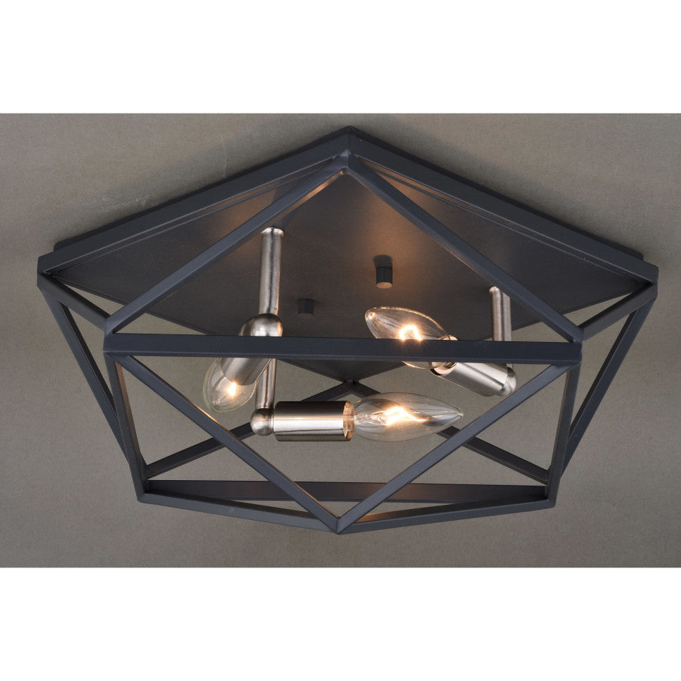 Vaxcel Lighting C0205 Hailey 3 Light 15"W Flush Mount Ceiling - Black Graphite