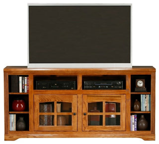 Eagle Furniture Oak Ridge 66" Tall Thin Entertainment Console, Lite Oak