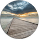 Beach Sunset In Koh Samui Thailand, Sea Bridge Disc Metal Artwork, 23"