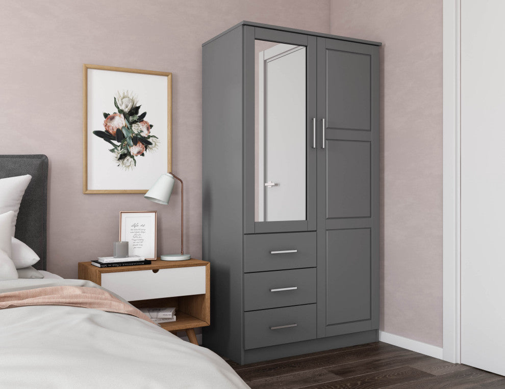 Optional Shelves for Metro, Cosmo Wardrobes, Set of 2, Gray