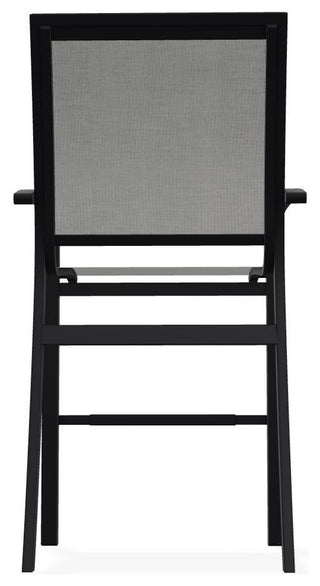 Kendall Sling Bar Height Stackable Outdoor Stool, Alloy/Black