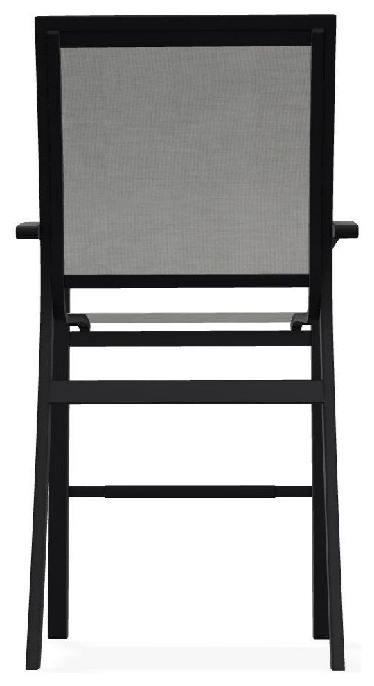 Kendall Sling Bar Height Stackable Outdoor Stool, Alloy/Black