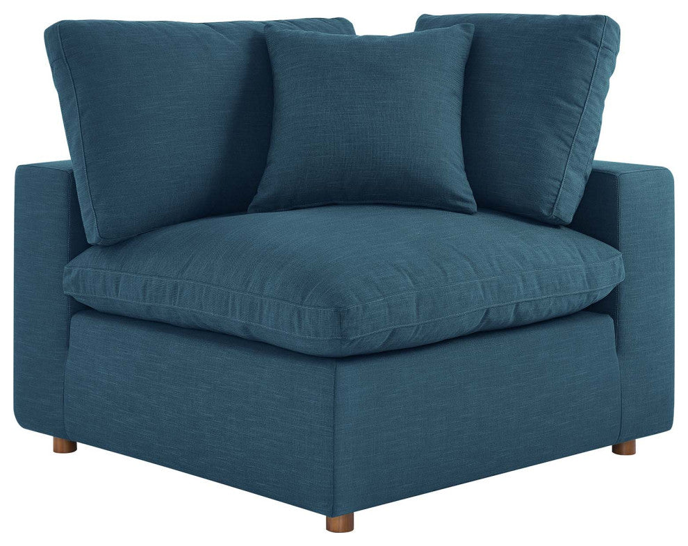 Commix Down Filled Overstuffed 6-Piece Sectional Sofa, Azure