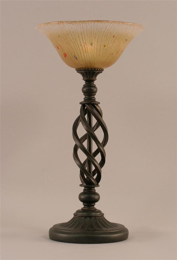 Toltec Lighting Elegante Table Lamp, 10" Amber Crystal Glass