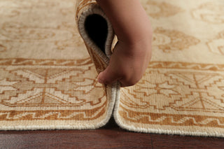 Consigned, Handmade Vintage-Style Faded Traditional Persian Area Rug, Beige, 6x9