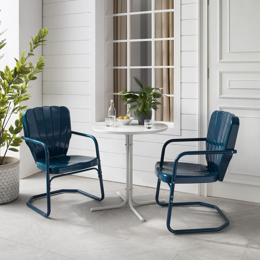 Ridgeland 3-Piece Outdoor Bistro Set, Navy Gloss