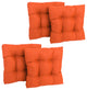 19" Squared Polyester Tufted Dining Chair Cushion, Set of 4-Tangerine Dream