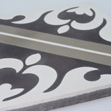 Malta Handmade Cement Tile, Warm Gray/Dark Brown, Sample