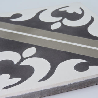 Malta Handmade Cement Tile, Warm Gray/Dark Brown, Sample