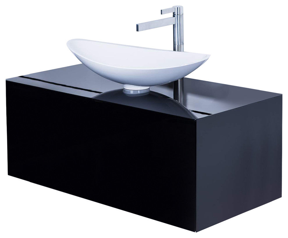 Dora Lacquered Vanity, Black, 42
