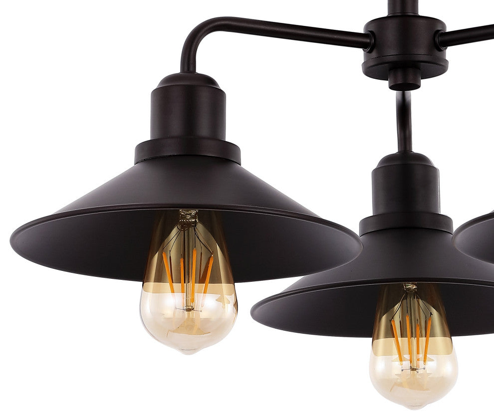 Calvin 18.5" 3-Light Iron LED Pendant, Oil Rubbed Bronze