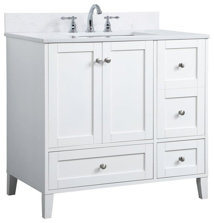 Elegant Decor sommerville Bathroom Vanity White