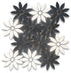 Nero Marquina Black Thassos White Marble Flower Waterjet Mosaic Tile, 1 sheet