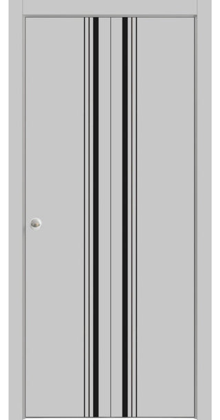 Bi-fold Doors 48 x 84 | Planum 0011 Grey Matte with  | Sturdy Tracks