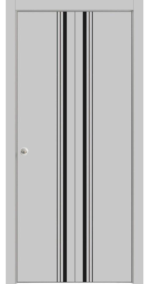 Bi-fold Doors 48 x 84 | Planum 0011 Grey Matte with  | Sturdy Tracks
