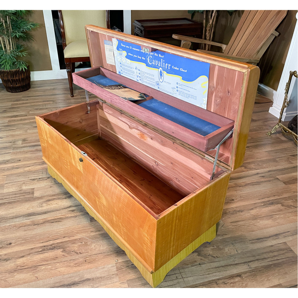 NVIN0387 Vintage Satinwood Blanket Chest
