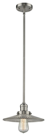 1-Light LED Halophane Mini Pendant, Brushed Satin Nickel