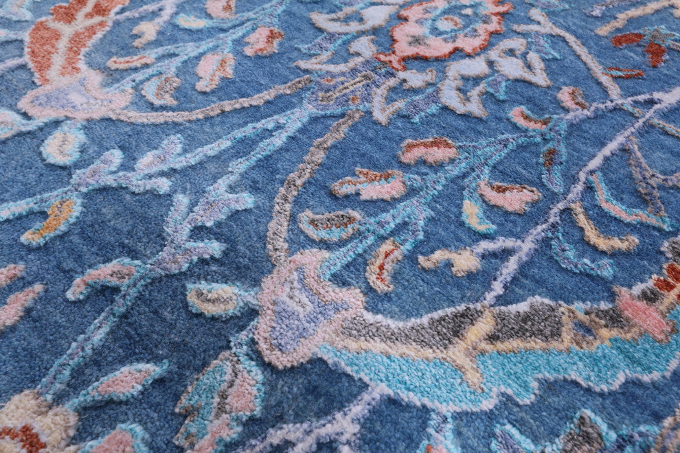 Persian Hand Knotted Wool and Silk Rug 9' 0" X 11' 10" Q11802