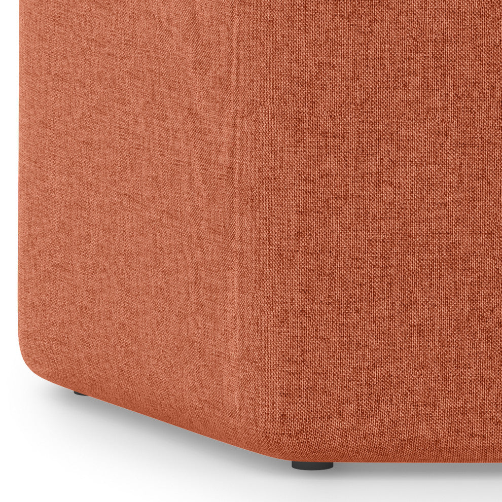 Brock Footstool, Linen Look Fabric, Dusty Orange