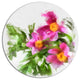 Watercolor Pink Woody Peonies, Floral Large Disc Metal Wall Art, 23"