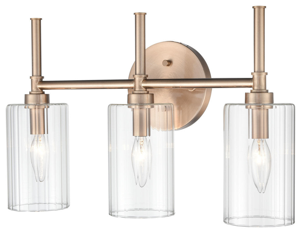 3 Light 19" Modern Gold Bathroom Vanity Light