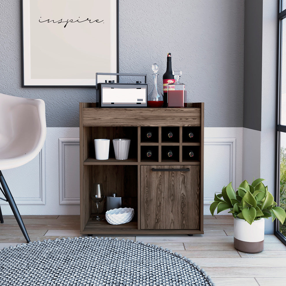 DEPOT E-SHOP Pasadena Bar Cabinet With Divisions