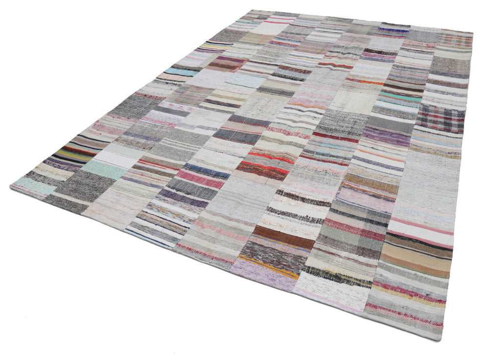 Rug N Carpet - Handmade Oriental 8' 1'' x 11' 7'' Vintage Patchwork Kilim Rug