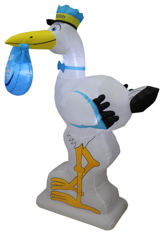 6' Baby Shower Blue Stork Yard Inflatable