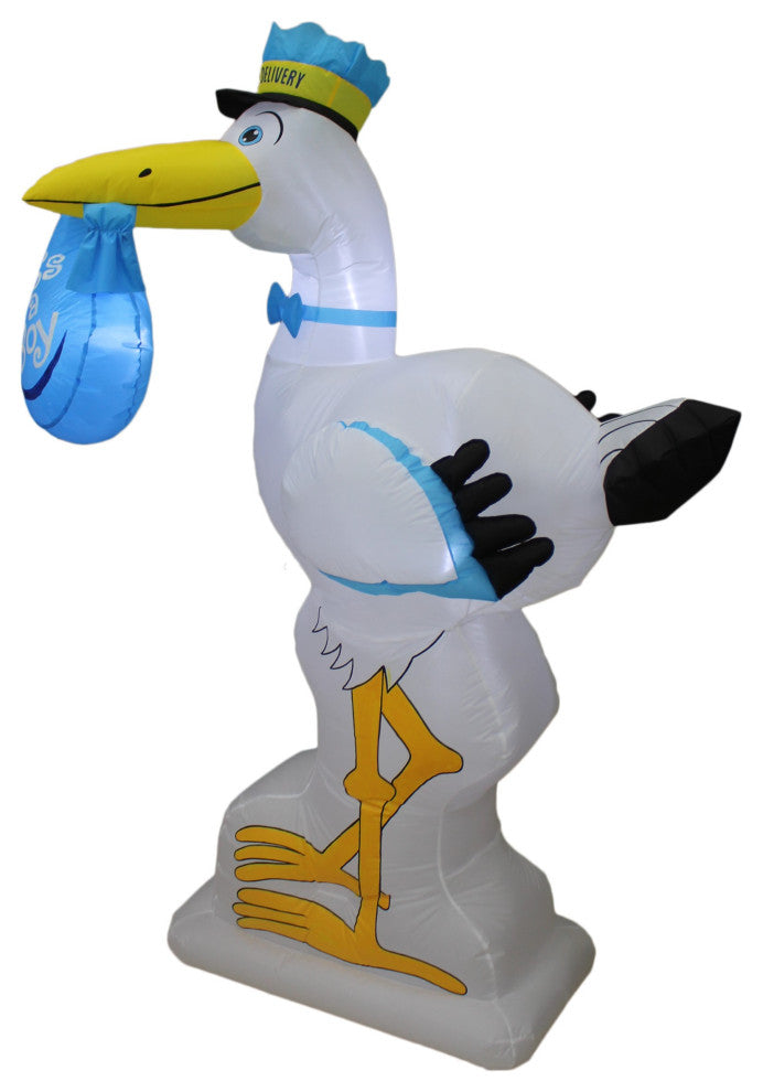 6' Baby Shower Blue Stork Yard Inflatable