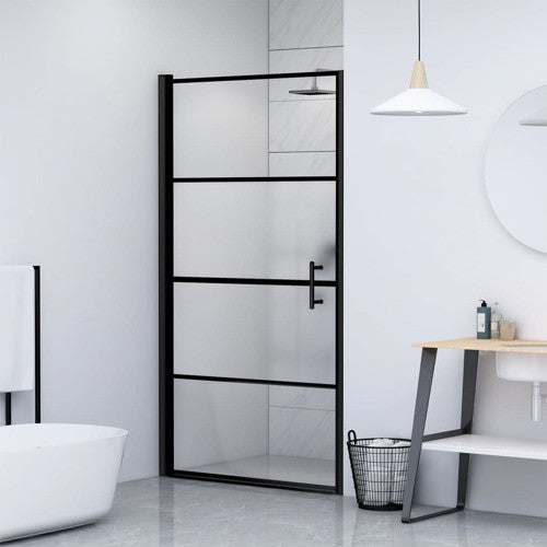 vidaXL Pivot Shower Door Bathroom Glass Door Screen Half Frosted Tempered Glass