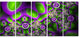 Green Purple Exotic Pattern, Abstract Wall Art Canvas, 60"x28", 5 Panels