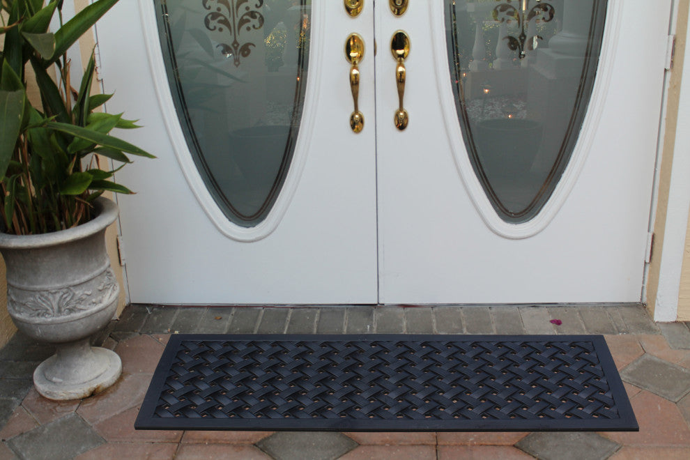A1HC Heavy Weight Albertina Indoor/Outdoor Durable Rubber Doormat 18"X48", Black