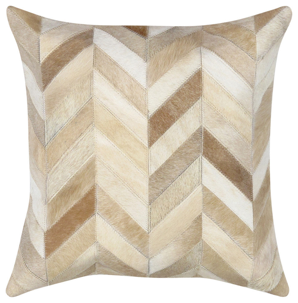 Safari Cowhide L. Brown/Ivory Decorative Pillow