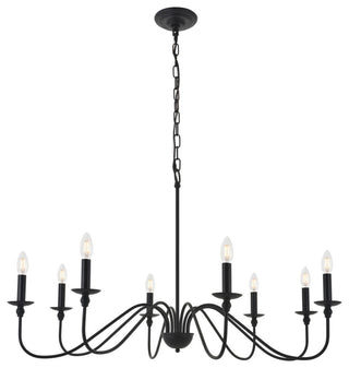 Matte Black Finish 8-Light Pendant