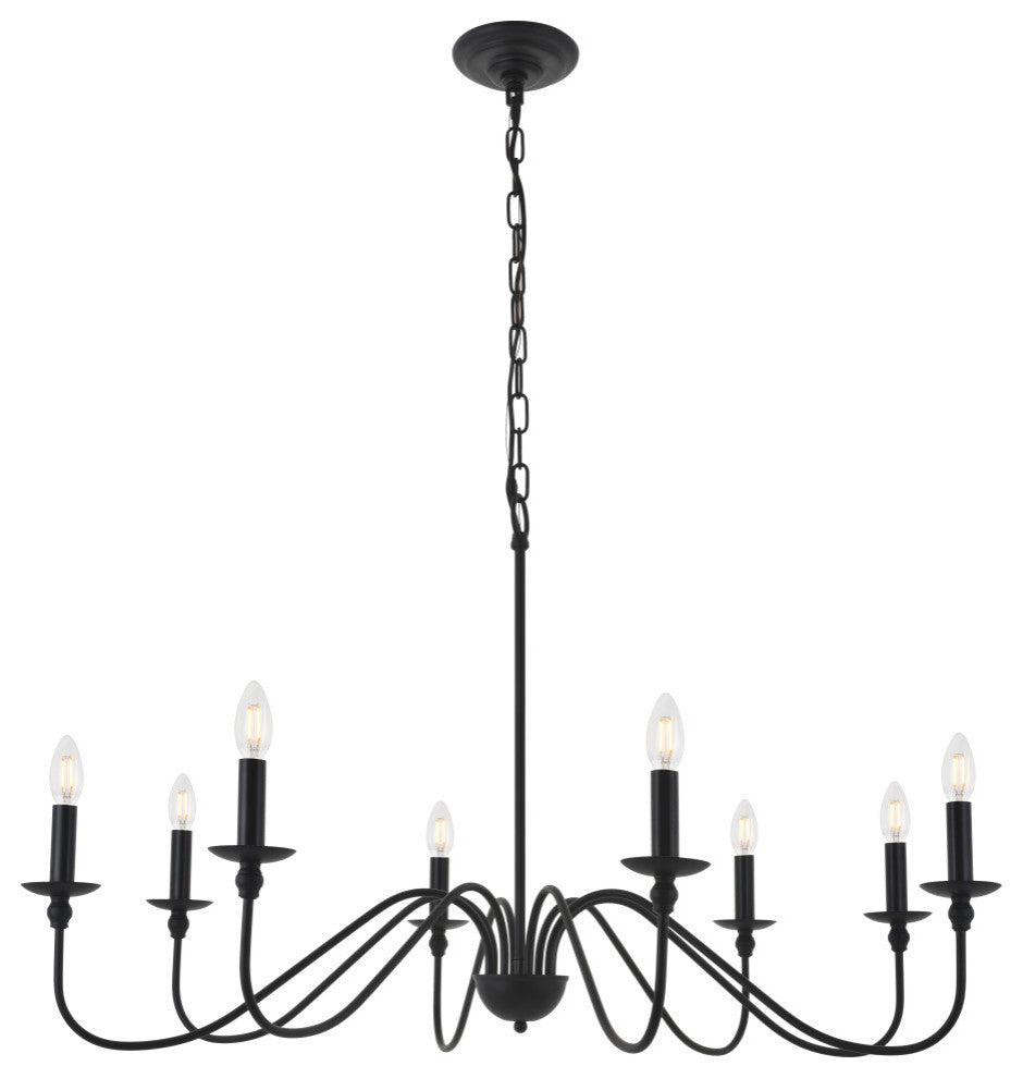 Matte Black Finish 8-Light Pendant