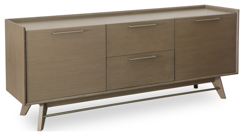 Mid-Century Modern 3-Section Sideboard, Gray