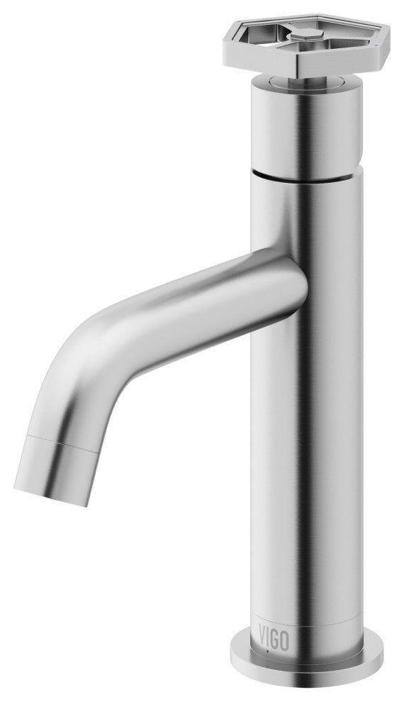 VIGO Ruxton 8" H Single Handle Single Hole Bathroom Faucet, Brushed Nickel, Without Extras