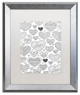 Hello Angel 'Hearts on Hearts' Art, Silver Frame, White Mat, 20x16