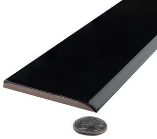 Battiscopa Glossy Black 3-1/8" x 17-3/4" Ceramic Wall Tile Trim, Glossy Blk