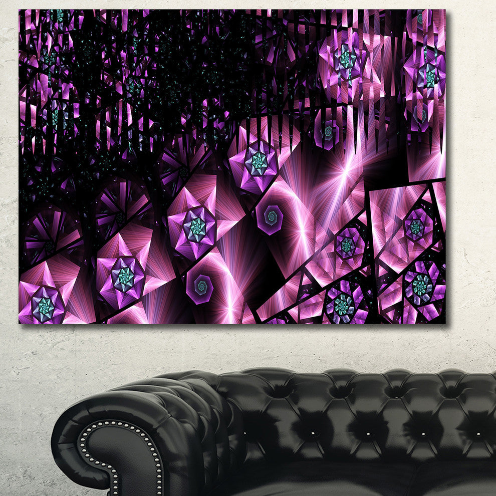 Purple Radiance of Starry Sky, Oversized Abstract Canvas Art Print, 60x40