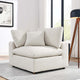Commix Down Filled Overstuffed Boucle Fabric Corner Chair, Ivory