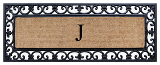 First Impression Hand Crafted Myla Monogrammed Large Entry Doormat, 18"x48", J
