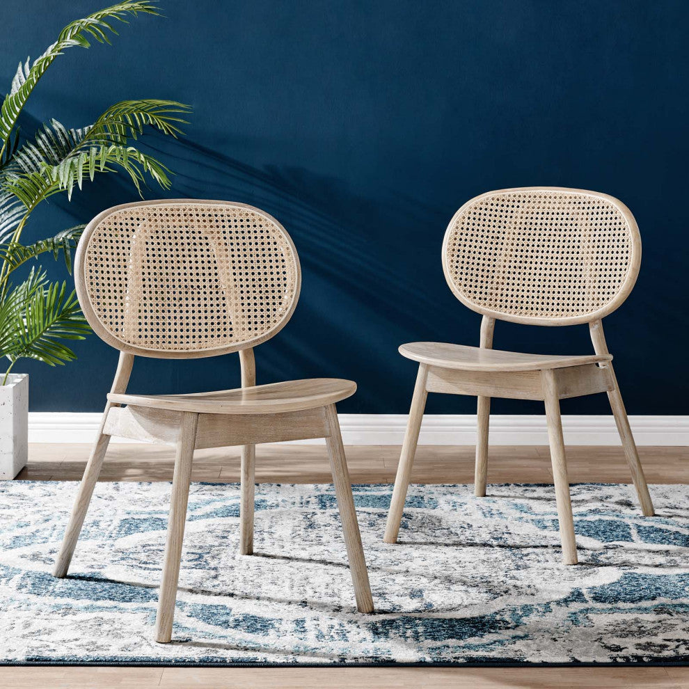Side Dining Chair, Set of 2, Gray, Wood, Modern, Cafe Bistro Hospitality