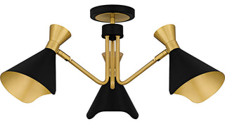 Quoizel ADN1726 Arden 3 Light 26"W Semi-Flush Ceiling Fixture / - Matte Black