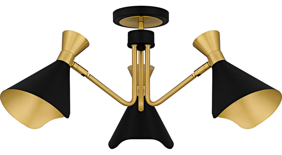 Quoizel ADN1726 Arden 3 Light 26"W Semi-Flush Ceiling Fixture / - Matte Black