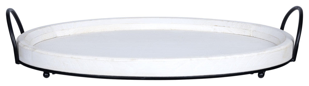 Farmhouse Style Round Decorative Tray